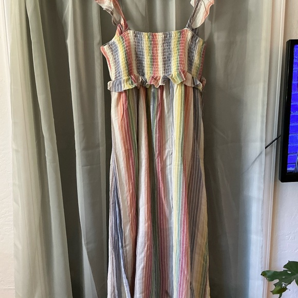 NWT For the republic Rainbow Striped Maxi Dress size medium - Picture 4 of 6